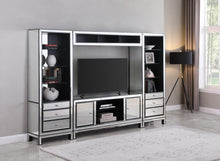 Load image into Gallery viewer, 2-door Tv Console Black Titanium And Silver
