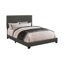 Load image into Gallery viewer, Boyd Upholstered Bed - Charcoal - Boyd Queen Upholstered Bed With Nailhead Trim Charcoal