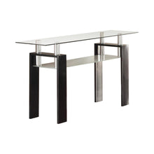 Load image into Gallery viewer, Living Room: Glass Top Occasional Tables - Tempered Glass Sofa Table With Shelf Black