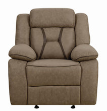 Load image into Gallery viewer, Higgins Motion Collection - Tan - Higgins Overstuffed Upholstered Glider Recliner Tan