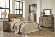 Load image into Gallery viewer, Trinell - Brown - 3 Pc. - Dresser with Fireplace Option, Mirror, Queen Panel Headboard