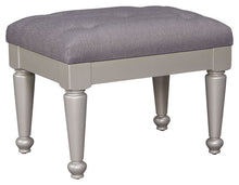 Load image into Gallery viewer, Coralayne - Silver - Upholstered Stool (1/CN)