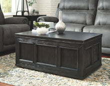 Load image into Gallery viewer, Gavelston - Rubbed Black - Lift Top Cocktail Table