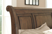 Load image into Gallery viewer, Flynnter - Medium Brown - King Sleigh Bed with 2 Storage Drawers