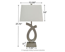 Load image into Gallery viewer, Amayeta - Silver Finish - Poly Table Lamp (2/CN)