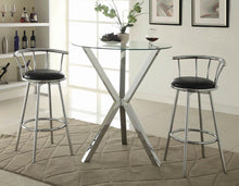 Load image into Gallery viewer, Rec Room/ Bar Tables: Chrome/glass - Round Glass Top Bar Table Chrome