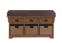 Load image into Gallery viewer, Brown - 42" 3-drawer Storage Bench Brown