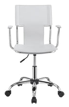 Load image into Gallery viewer, Home Office : Chairs - White - Adjustable Height Office Chair White And Chrome