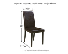 Load image into Gallery viewer, Kimonte - Dark Brown - Dining UPH Side Chair (2/CN)