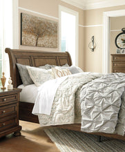 Load image into Gallery viewer, Flynnter - Medium Brown - King Sleigh Bed with 2 Storage Drawers