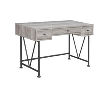 Load image into Gallery viewer, Analiese Collection - Analiese 3-drawer Writing Desk Grey Driftwood And Black
