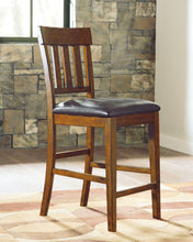 Load image into Gallery viewer, Ralene - Medium Brown - 5 Pc. - Rectangular Dining Room Counter Extension Table, 4 Upholstered Barstools