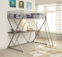 Load image into Gallery viewer, Hyde Workstation Loft Bunk Bed - Hyde Twin Workstation Loft Bed Silver