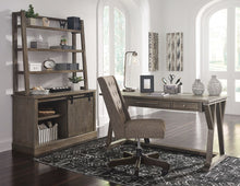 Load image into Gallery viewer, Luxenford - Grayish Brown - 2 Pc. - Large Leg Desk, Swivel Desk Chair