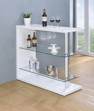 Load image into Gallery viewer, Bar Units: Contemporary - Rectangular 2-shelf Bar Unit Glossy White