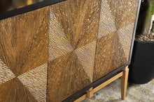 Load image into Gallery viewer, Sunburst 4-door Accent Cabinet Brown And Antique Gold