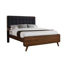 Load image into Gallery viewer, Robyn - Dark Grey - Robyn Eastern King Bed With Upholstered Headboard Dark Walnut