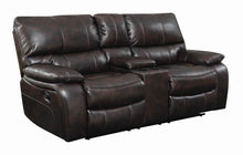 Load image into Gallery viewer, Willemse Motion Collection - Dark Brown - Willemse Motion Loveseat With Console Dark Brown