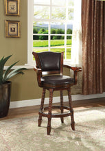 Load image into Gallery viewer, Bar Units: Traditional/transitional - Brown - Swivel Upholstered Bar Stool Brown