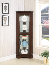 Load image into Gallery viewer, 5-shelf Corner Curio Cabinet Golden Brown