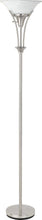 Load image into Gallery viewer, Floor Lamp With Frosted Ribbed Shade Brushed Steel