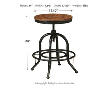 Load image into Gallery viewer, Pinnadel - Light Brown - Swivel Stool (2/CN)