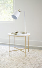 Load image into Gallery viewer, Living Room: Occasional Tables - Round X-cross End Table White And Gold