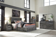 Load image into Gallery viewer, Baystorm - Gray - 6 Pc. - Dresser, Mirror, King Panel Bed with 2 Storage Drawers