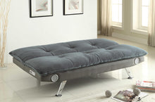 Load image into Gallery viewer, Living Room : Sofa Beds - Grey - Odel Upholstered Sofa Bed With Bluetooth Speakers Grey