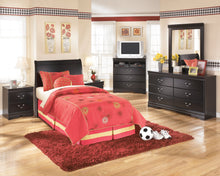 Load image into Gallery viewer, Huey Vineyard - Black - Twin Sleigh Headboard
