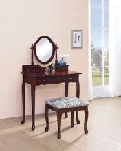Load image into Gallery viewer, Floral - 2-piece Vanity Set With Upholstered Stool Brown Red