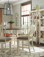 Load image into Gallery viewer, Bolanburg - Two-tone - 7 Pc. - Round Drop Leaf Counter Table, 6 Upholstered Barstools