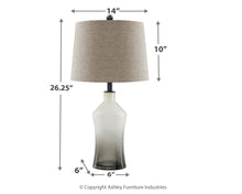 Load image into Gallery viewer, Nollie - Gray - Glass Table Lamp (2/CN)