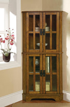 Load image into Gallery viewer, 4-shelf Corner Curio Cabinet Golden Brown
