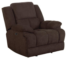 Load image into Gallery viewer, Brown - Waterbury Upholstered Power Glider Recliner Brown