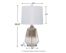Load image into Gallery viewer, Jaslyn - Silver Finish - Glass Table Lamp (1/CN)
