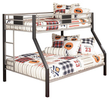Load image into Gallery viewer, Dinsmore - Black/Gray - Twin/Full Bunk Bed w/Ladder