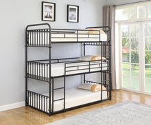 Load image into Gallery viewer, Navarino Bunk Bed - Navarino Twin Triple Bunk Bed Dark Bronze