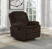 Load image into Gallery viewer, Brown - Jennings Upholstered Motion Glider Recliner Brown