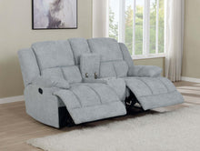 Load image into Gallery viewer, Grey - Waterbury Upholstered Motion Loveseat With Console Grey