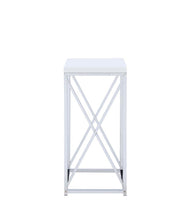 Load image into Gallery viewer, Accent Table With X-cross Glossy White And Chrome