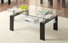 Load image into Gallery viewer, Living Room: Glass Top Occasional Tables - Tempered Glass Coffee Table With Shelf Black