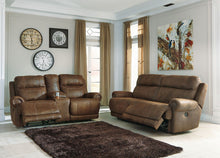 Load image into Gallery viewer, Austere - Brown - 2 Pc. - 2 Seat Reclining Sofa, Double Reclining Loveseat with Console
