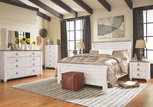 Load image into Gallery viewer, Willowton - Whitewash - 5 Pc. - Dresser, Mirror, Queen Panel Bed