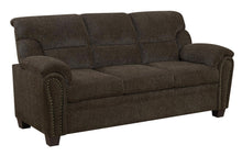 Load image into Gallery viewer, Brown - Clemintine Upholstered Sofa With Nailhead Trim Brown