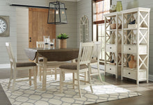 Load image into Gallery viewer, Bolanburg - Two-tone - 7 Pc. - Round Drop Leaf Counter Table, 6 Upholstered Barstools