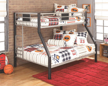 Load image into Gallery viewer, Dinsmore - Black/Gray - Twin/Full Bunk Bed w/Ladder
