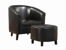 Load image into Gallery viewer, Accents : Chairs - Dark Brown - Upholstered Accent Chair With Ottoman Dark Brown