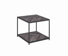 Load image into Gallery viewer, Meagan Chevron End Table Rustic Grey Herringbone