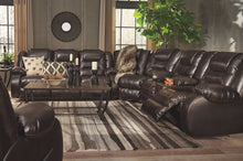 Load image into Gallery viewer, Vacherie - Chocolate - 4 Pc. - Reclining Sofa, Wedge, Double Reclining Loveseat with Console Sectional, Champori Table Set